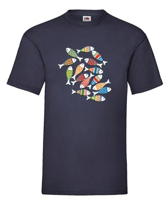 FRUIT OF THE LOOM T-shirt με στάμπα K2102 ΜΠΛΕ 